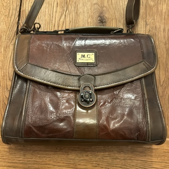 Marc Chantal Leather Crossbody Organizer Handbag Brown - Picture 3 of 9